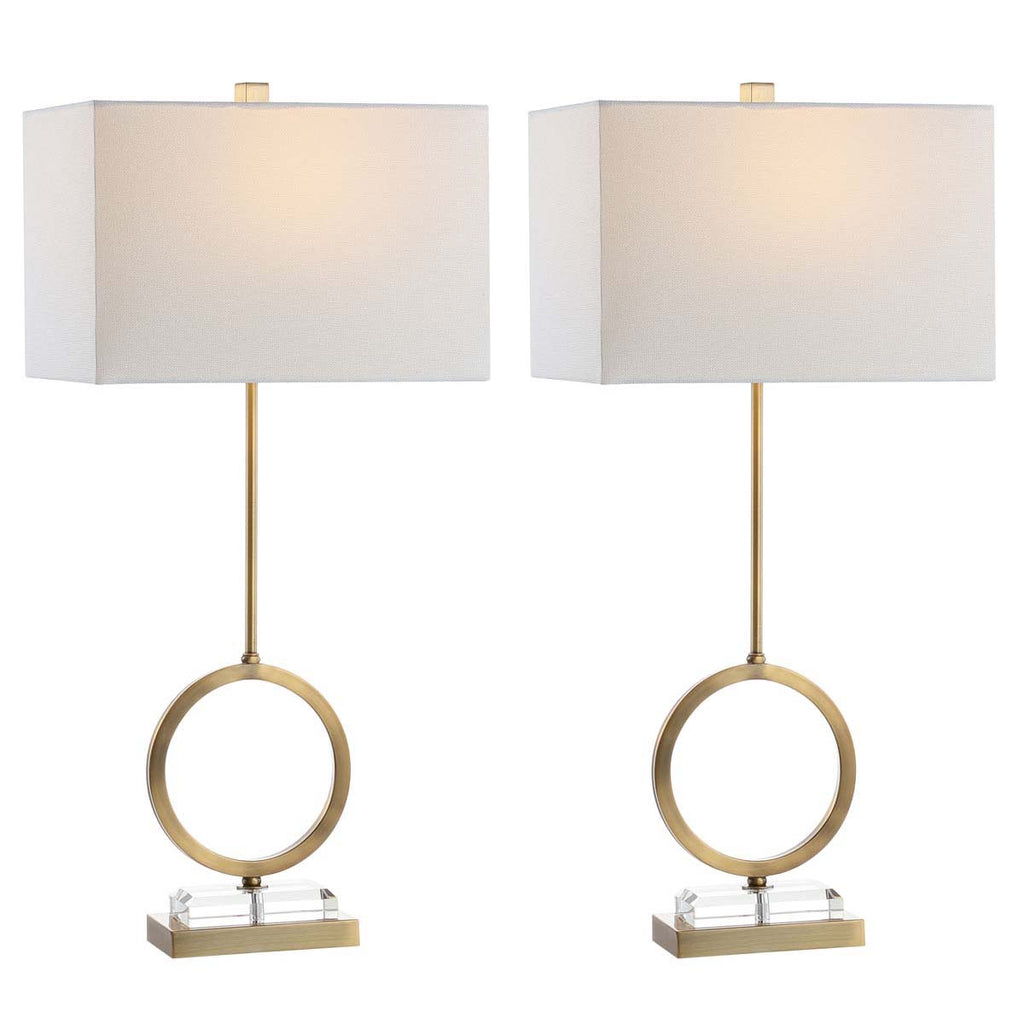 Safavieh Kaden Table Lamp-Clear/Brass Gold (Set of 2)