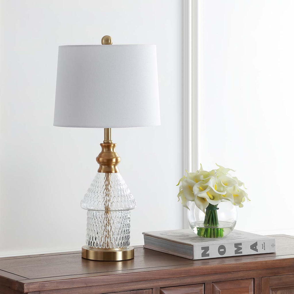 Safavieh Camden Table Lamp-Clear/Brass Gold