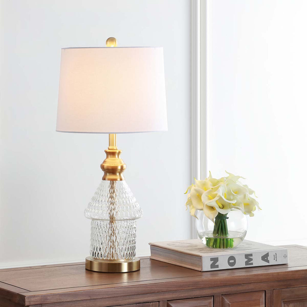 Safavieh Camden Table Lamp-Clear/Brass Gold