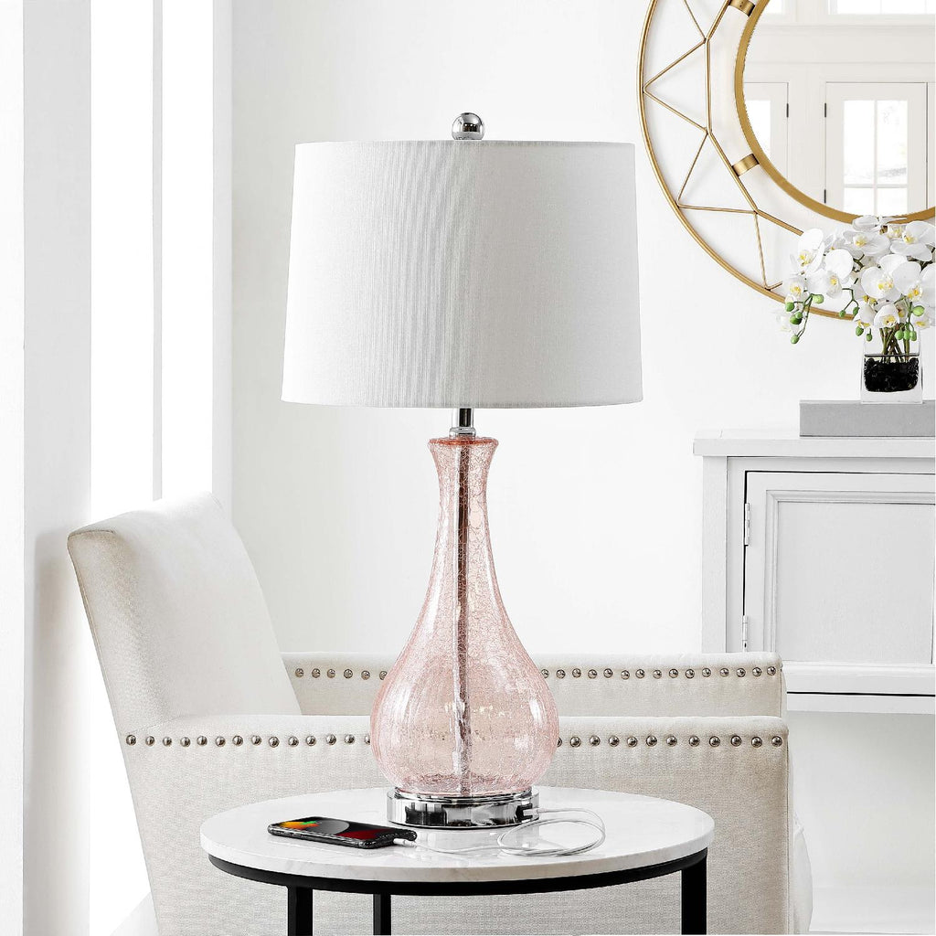 Finnley Table Lamp W/ USB  | Safavieh - TBL4206-U - Blush