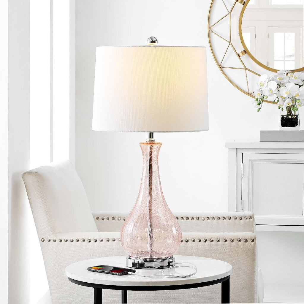 Finnley Table Lamp W/ USB  | Safavieh - TBL4206-U - Blush