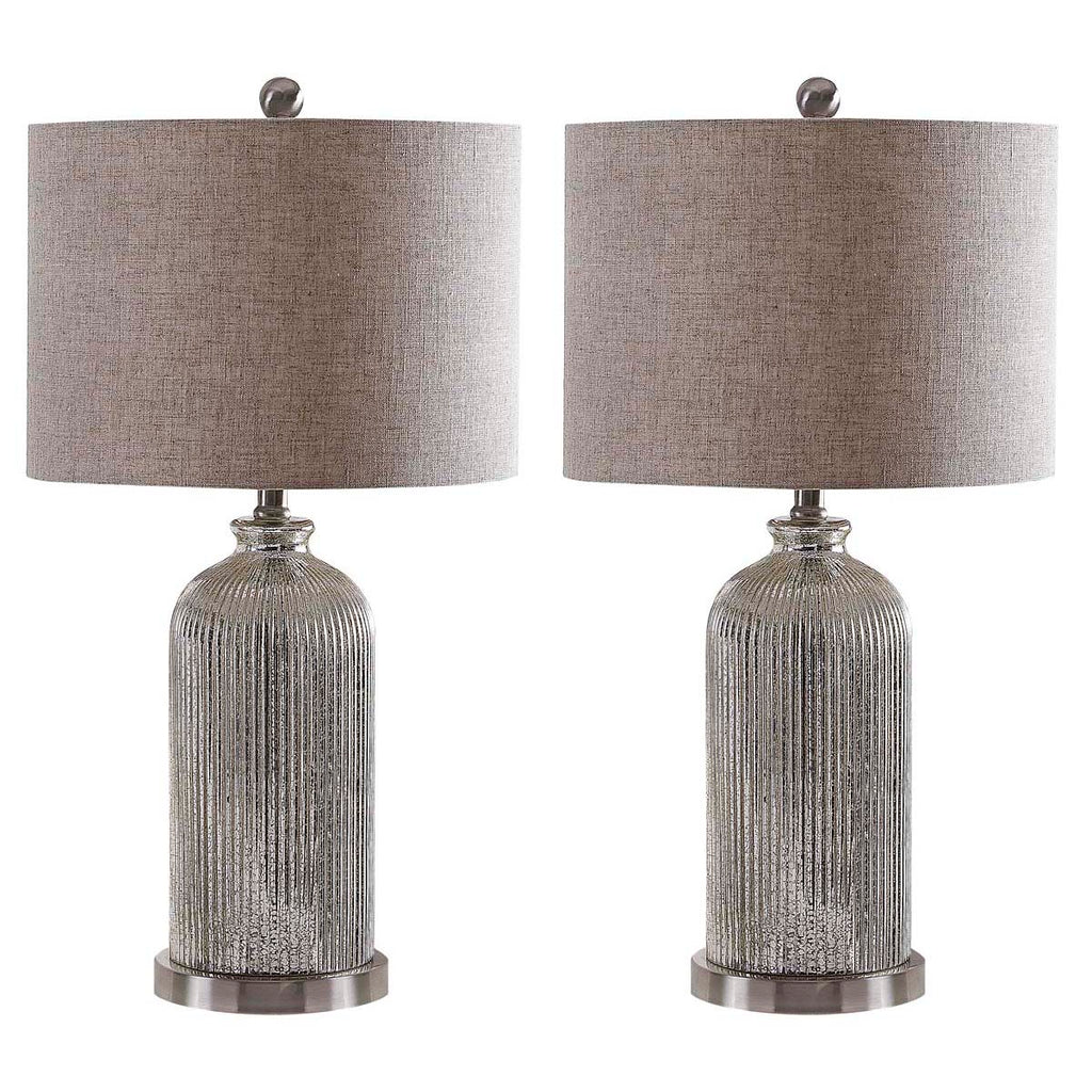 Safavieh Ashson Table Lamp-Silver/Ivory (Set of 2)