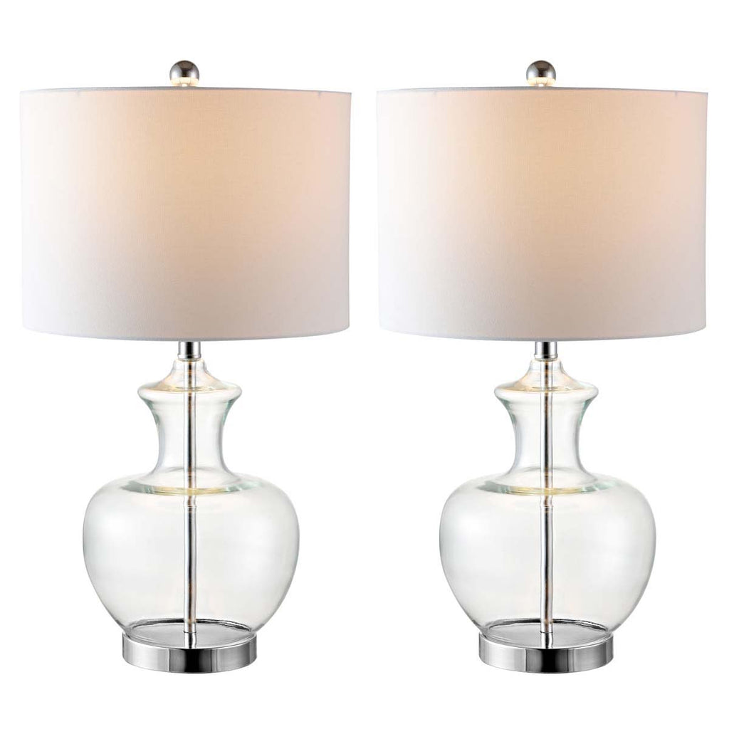 Safavieh Bilsor Table Lamp-Clear/Chrome (Set of 2)