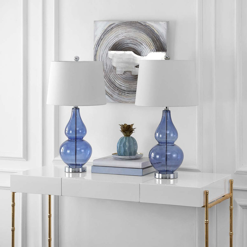 Frena Table Lamp (Set of 2) | Safavieh - TBL4221 - Blue/Chrome