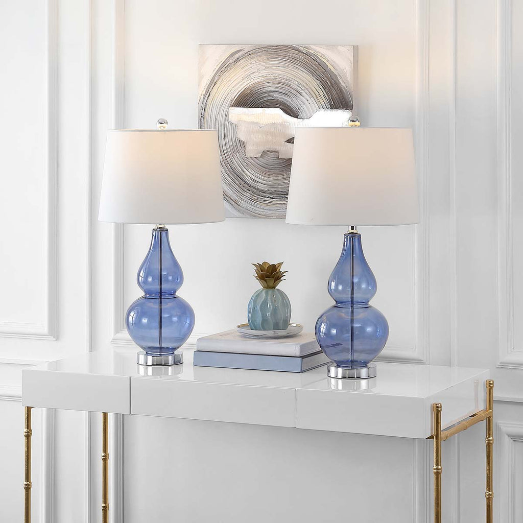 Frena Table Lamp (Set of 2) | Safavieh - TBL4221 - Blue/Chrome