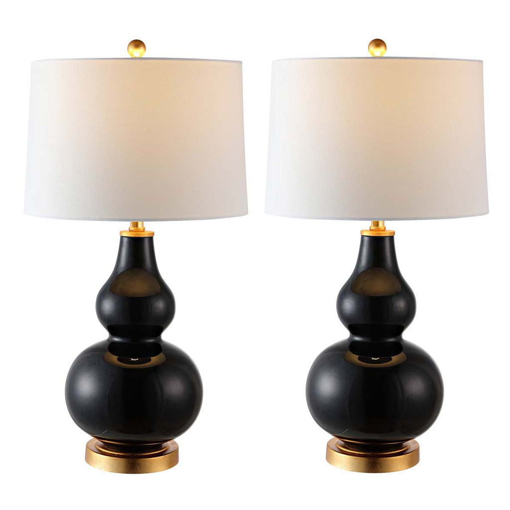 Karlen Table Lamp (Set of 2) | Safavieh - TBL4223 - Black/Gold Leaf