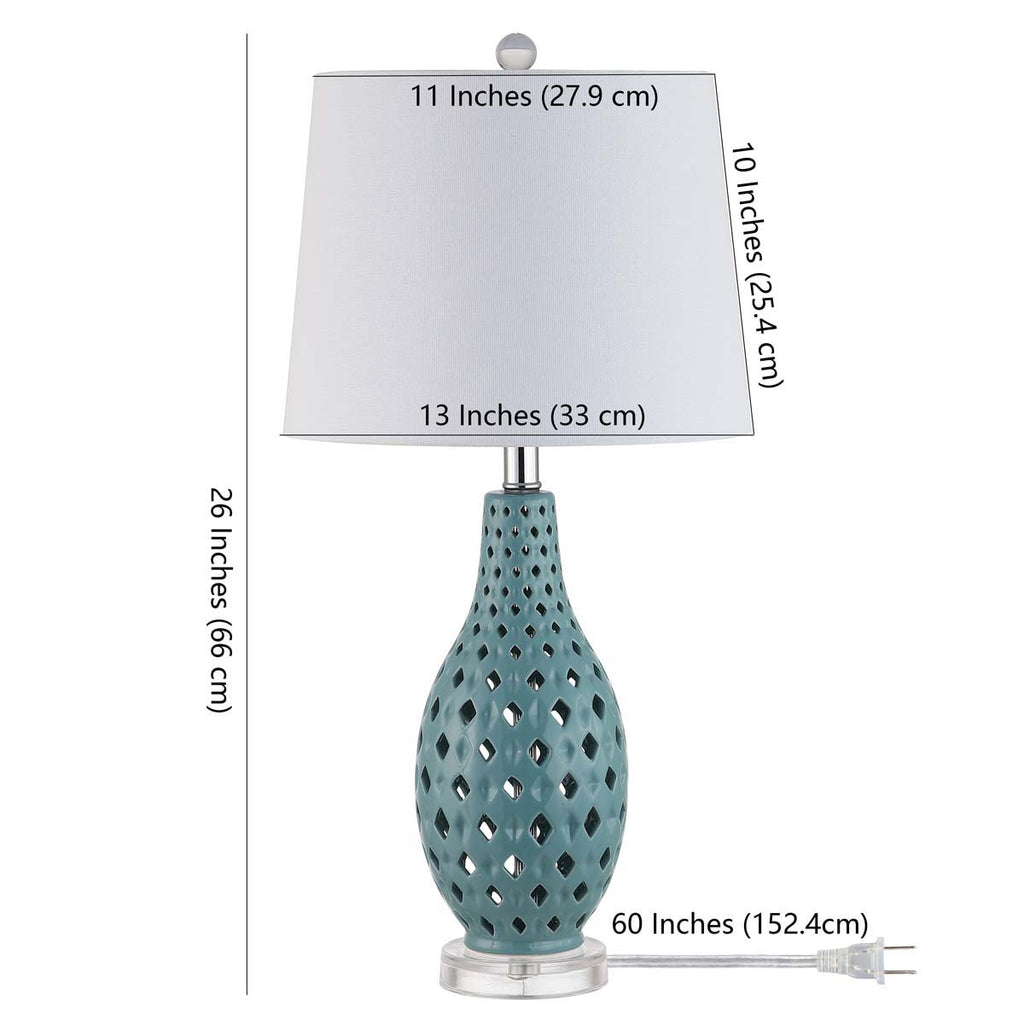 Harlem Ceramic Table Lamp | Safavieh - TBL4250 -  Blue