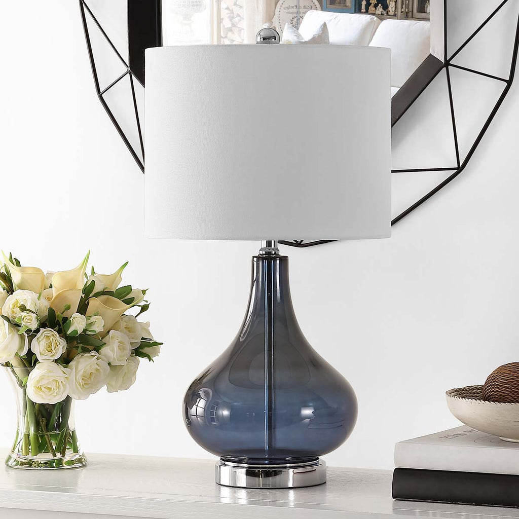 Brooks Glass Table Lamp | Safavieh - TBL4254 - Blue