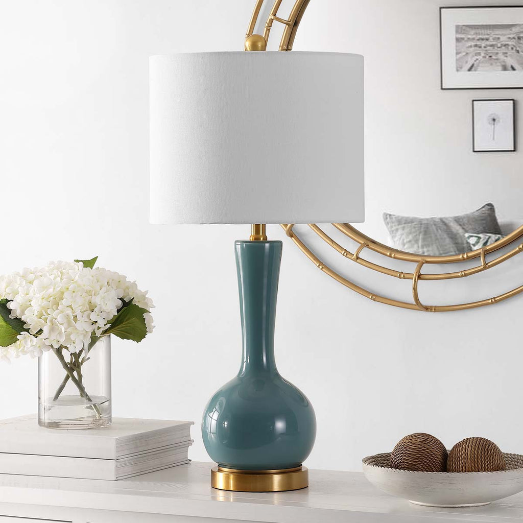 Gaetna Glass Table Lamp | Safavieh - TBL4255 - Blue