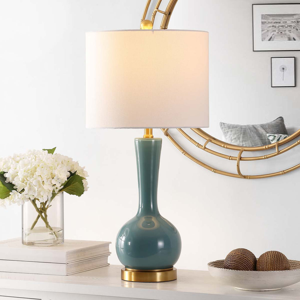 Gaetna Glass Table Lamp | Safavieh - TBL4255 - Blue