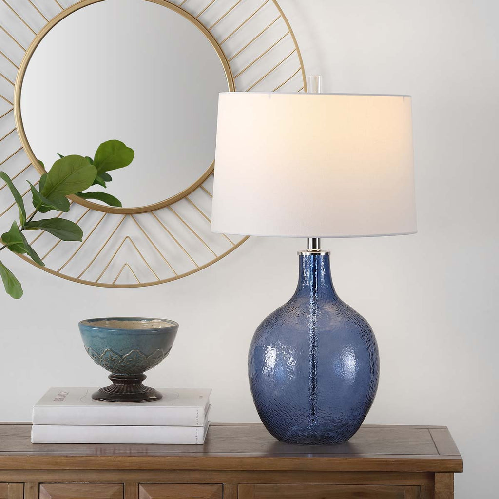 Nadine Glass Table Lamp  | Safavieh - TBL4259 - Blue