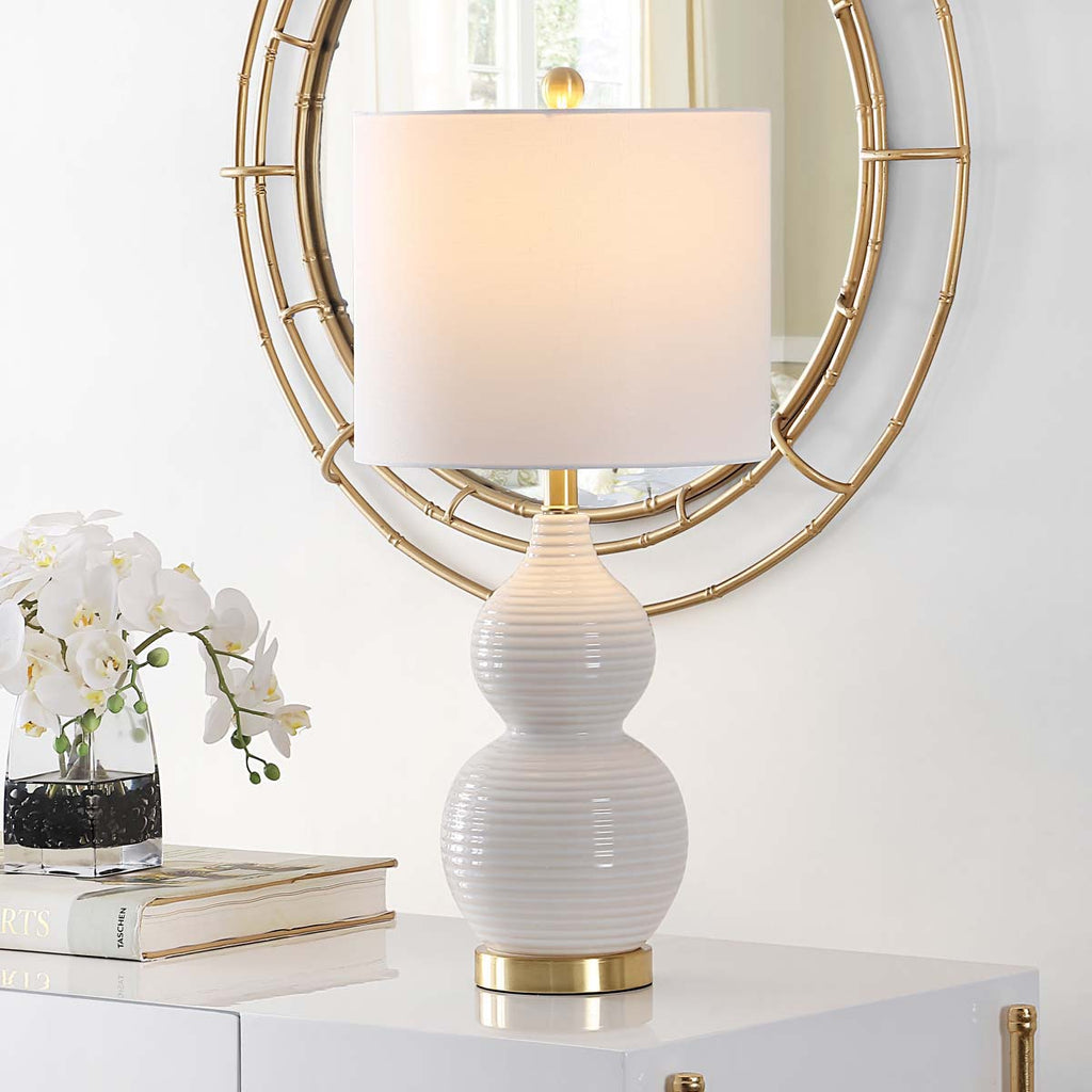 Safavieh Emery Mosaic Table Lamp - Ivory