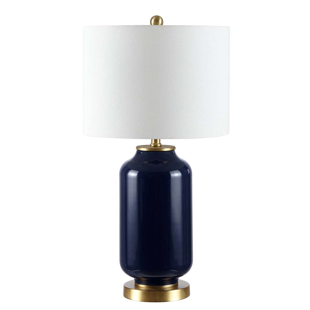 Amaia Glass Table Lamp | Safavieh - TBL4285 - Navy