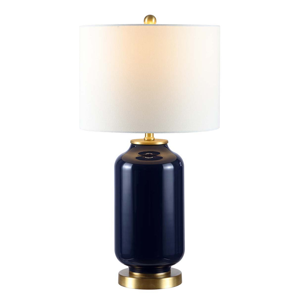 Amaia Glass Table Lamp | Safavieh - TBL4285 - Navy