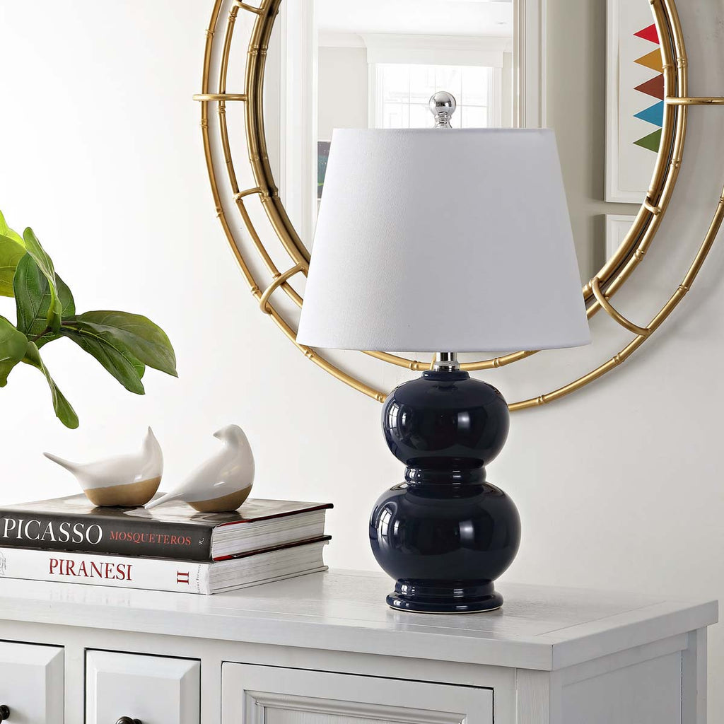 Everlee Ceramic Table Lamp | Safavieh - TBL4286 - Navy 