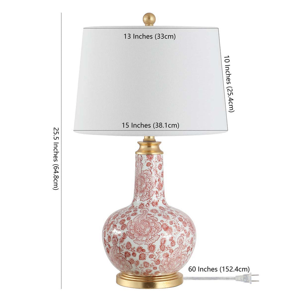 Leia Ceramic Table Lamp | Safavieh - TBL4297 - Red