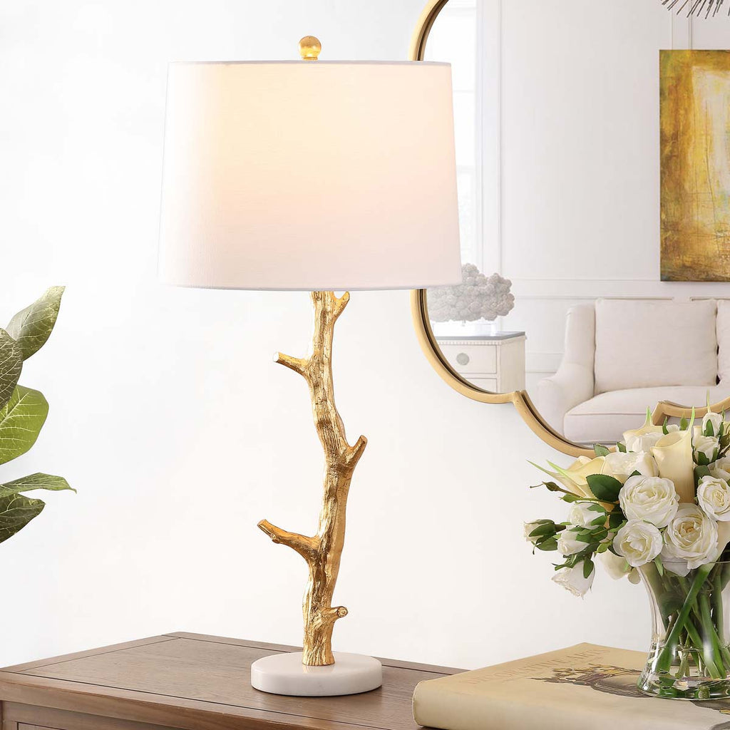 Safavieh Olenna Resin Table Lamp -Gold Leaf