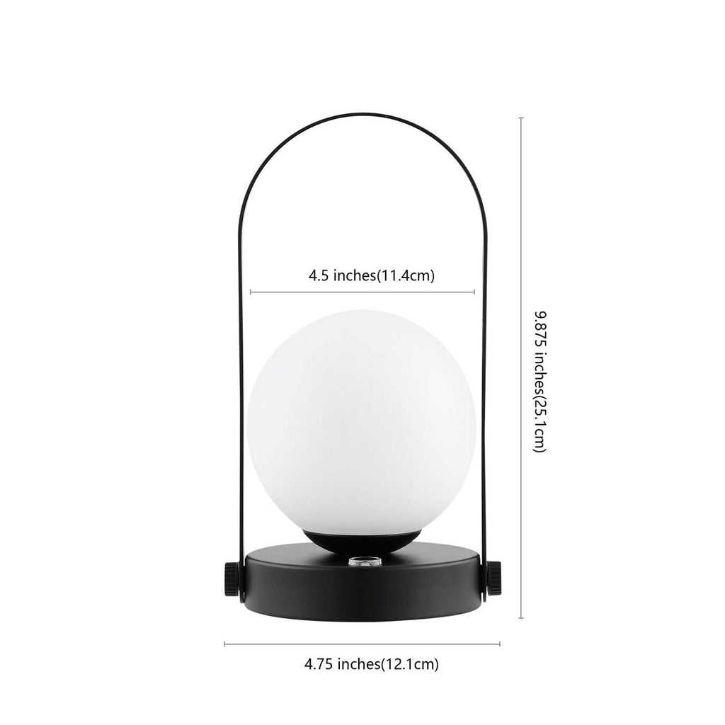 Meira Rechargeable Led Table  | Safavieh - TBL4314 - Black Iron
White Glass