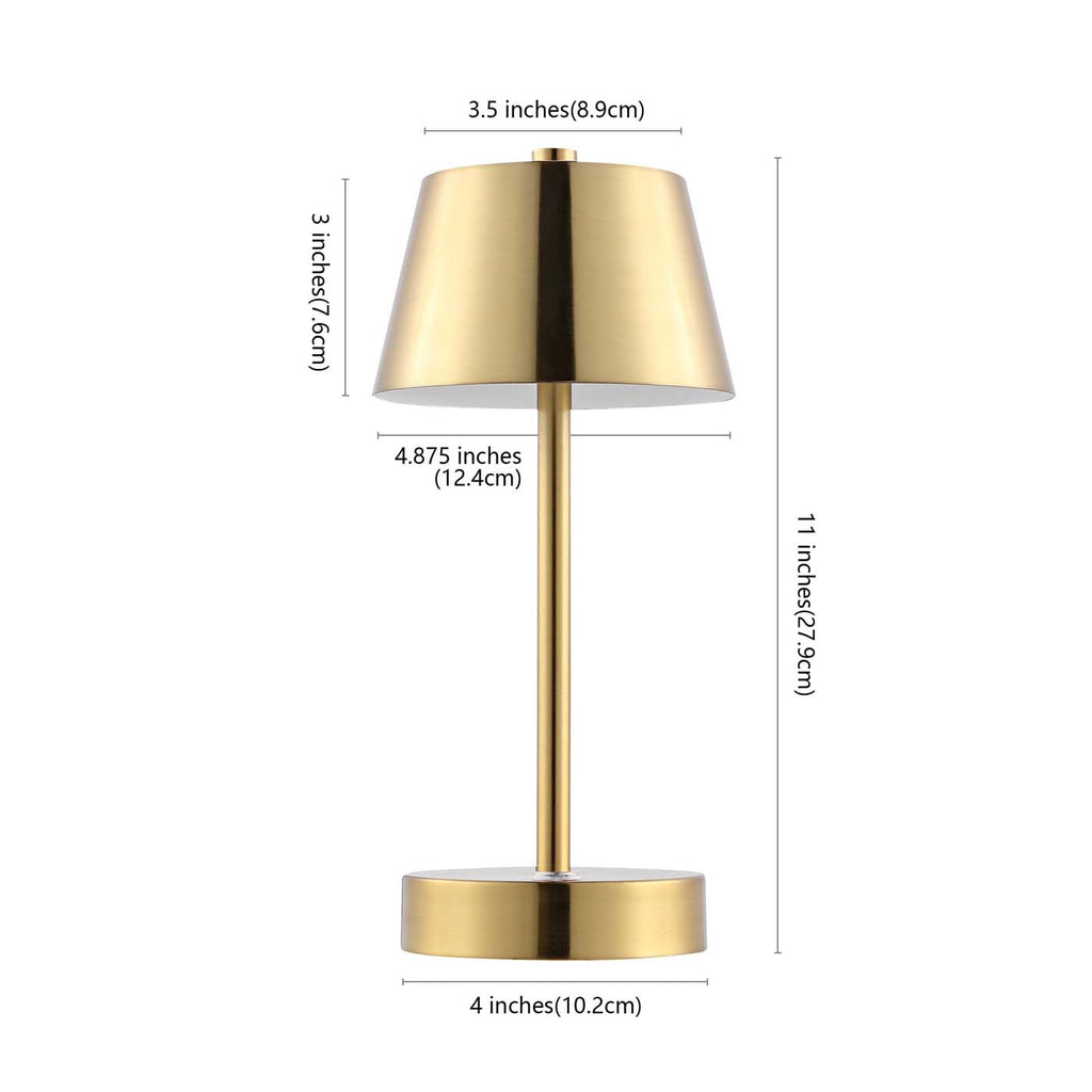 Laita Rechargeable Led Table | Safavieh - TBL4316 - Brass Gold