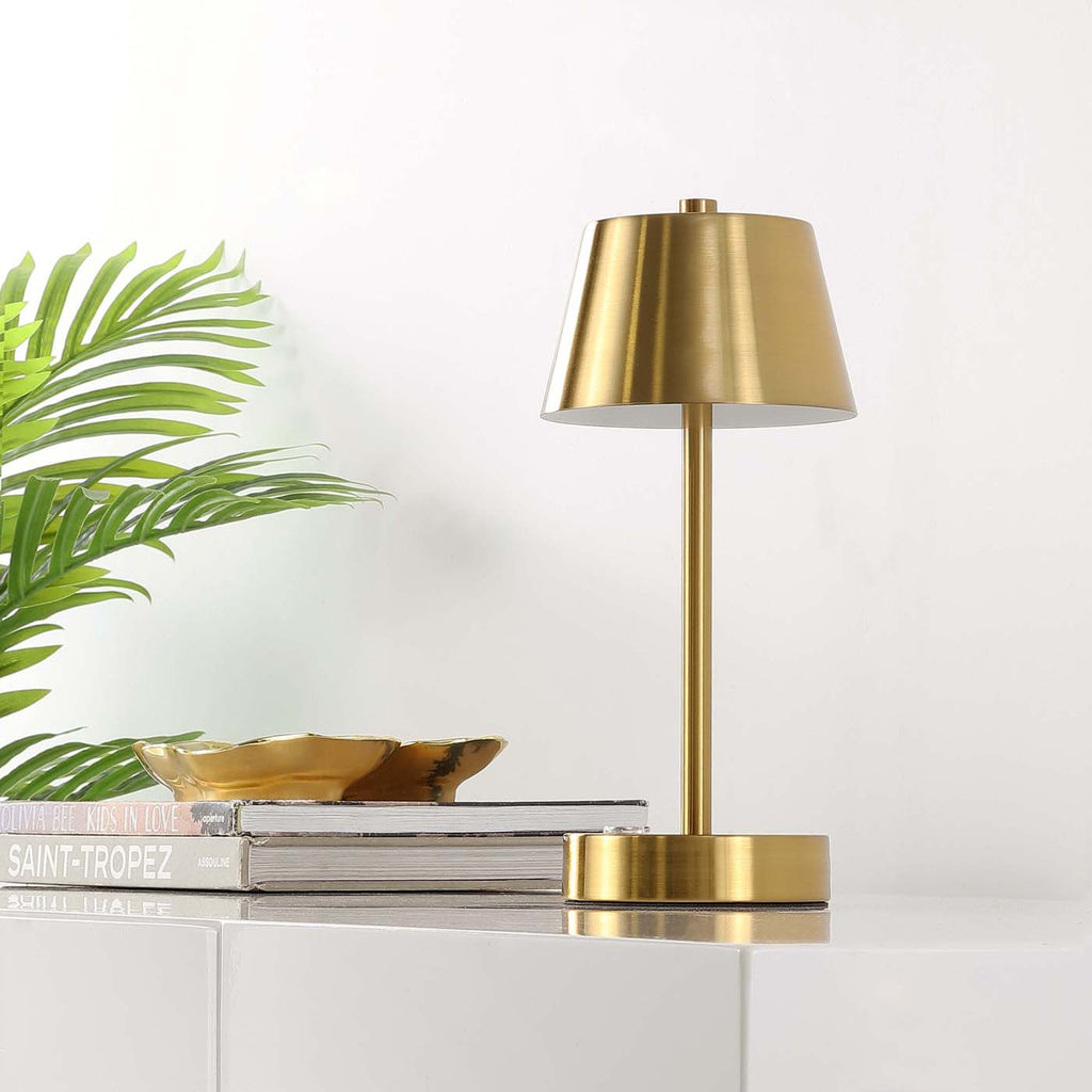 Laita Rechargeable Led Table | Safavieh - TBL4316 - Brass Gold