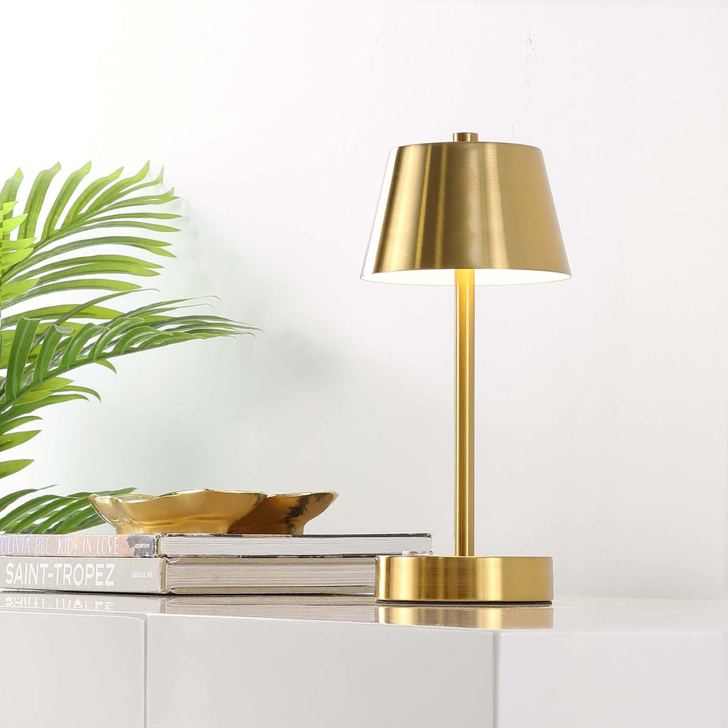 Laita Rechargeable Led Table | Safavieh - TBL4316 - Brass Gold