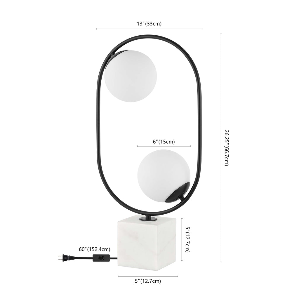 Imrie Table Lamp  | Safavieh - TBL4318 - White/Black