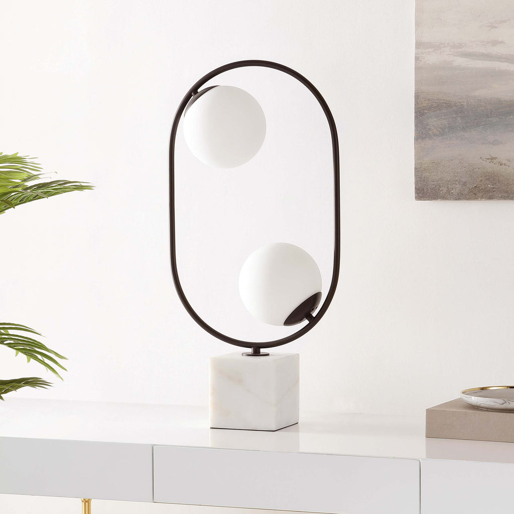 Imrie Table Lamp  | Safavieh - TBL4318 - White/Black