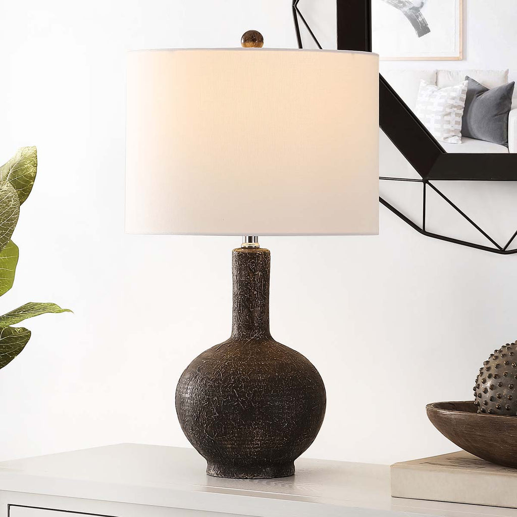 Safavieh Carser Resin Table Lamp -Dark Grey