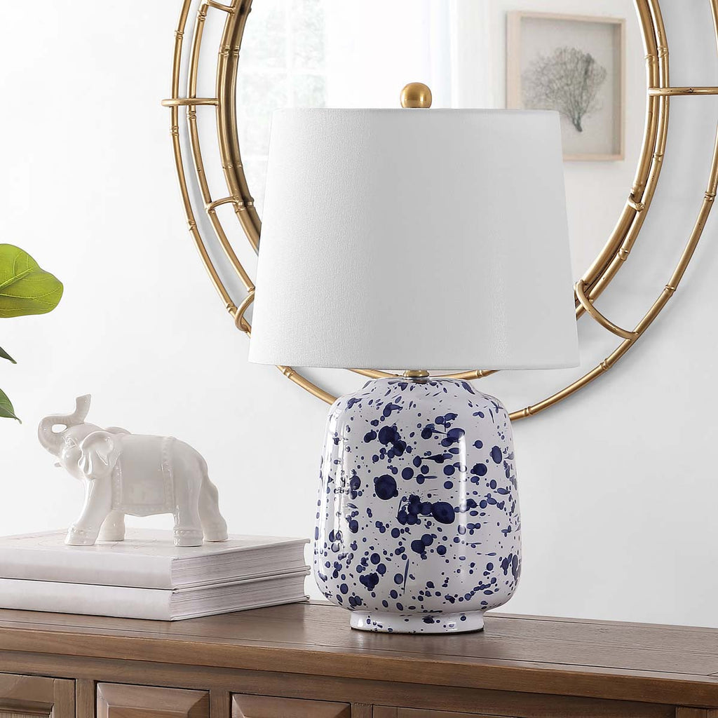 Safavieh Greyon Ceramic Table Lamp -Navy Blue