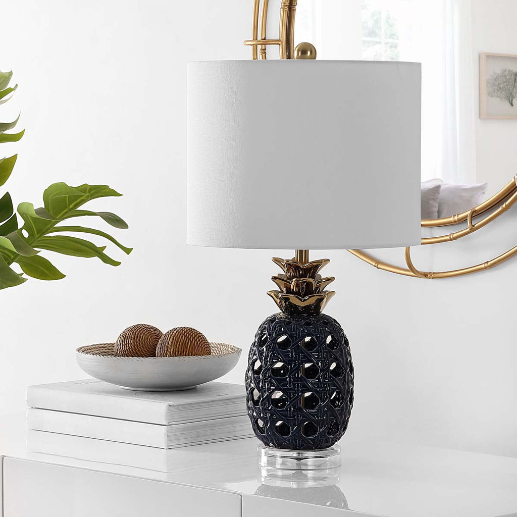 Sonny Ceramic Table Lamp | Safavieh - TBL4357 - Navy Blue