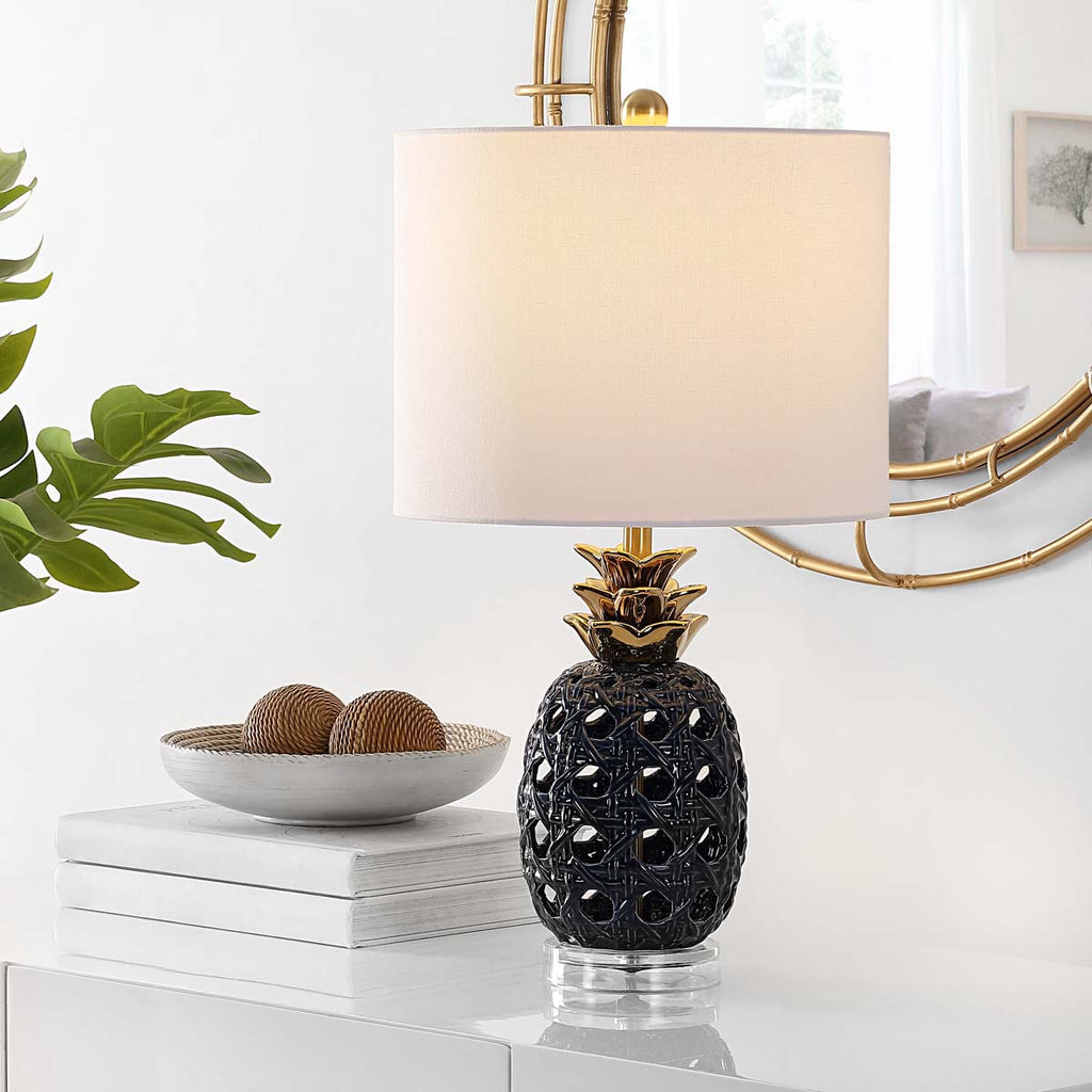 Sonny Ceramic Table Lamp | Safavieh - TBL4357 - Navy Blue