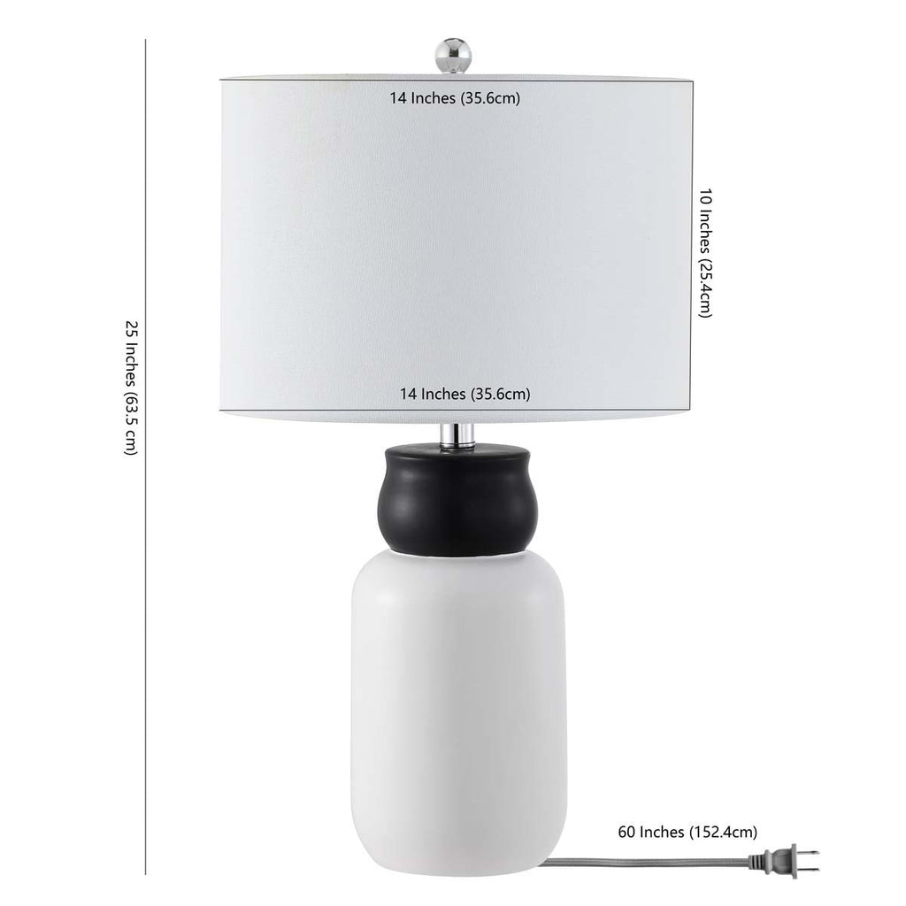 Ventrus Table Lamp  | Safavieh - TBL4374 - Black/White