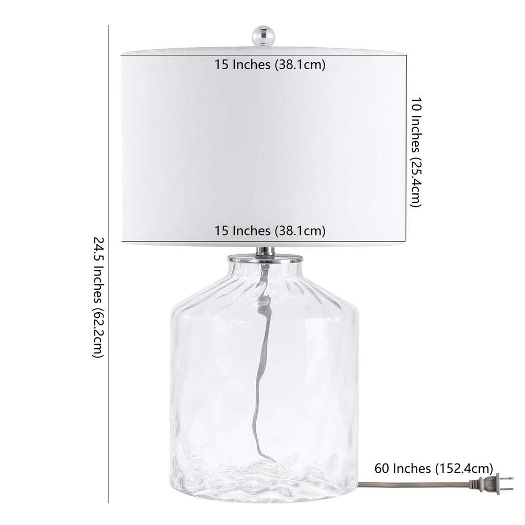 Julen Table Lamp  | Safavieh - TBL4384 - Clear/Silver Hardware