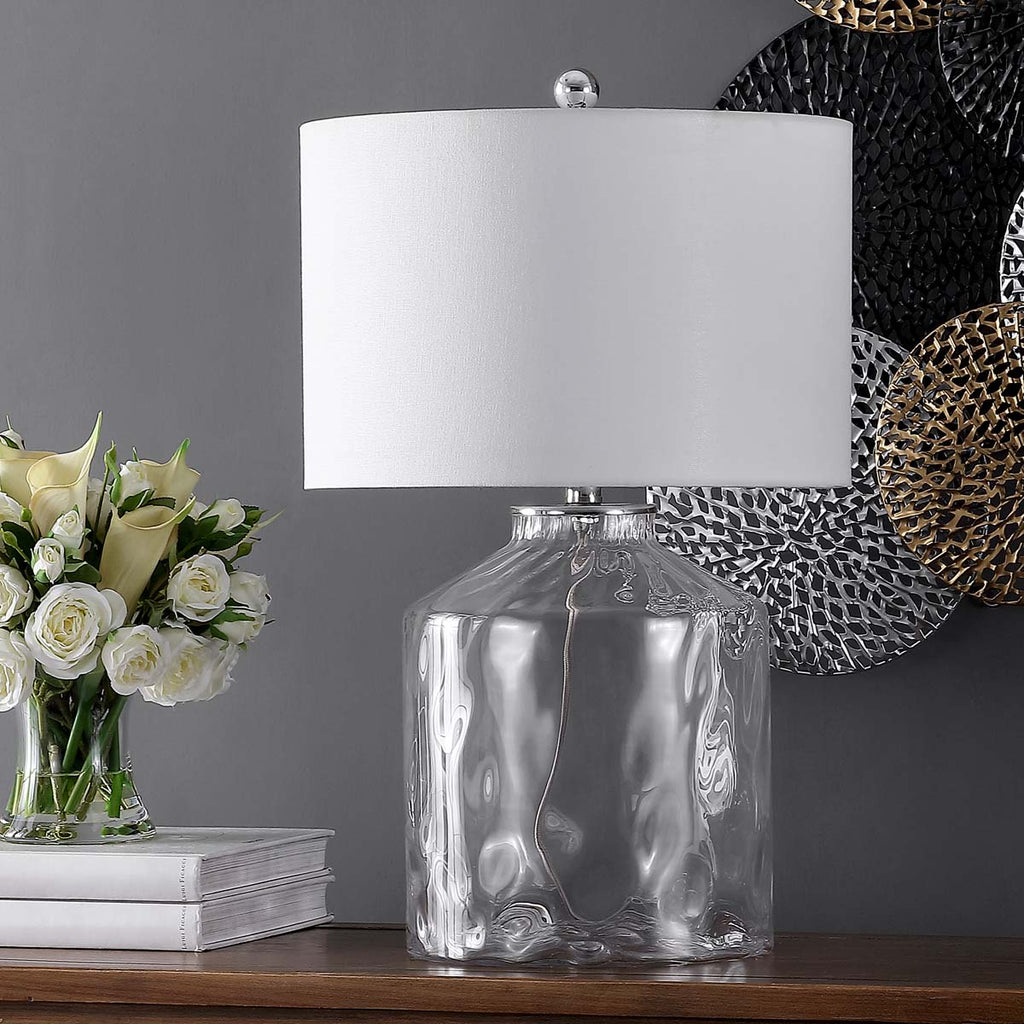 Julen Table Lamp  | Safavieh - TBL4384 - Clear/Silver Hardware