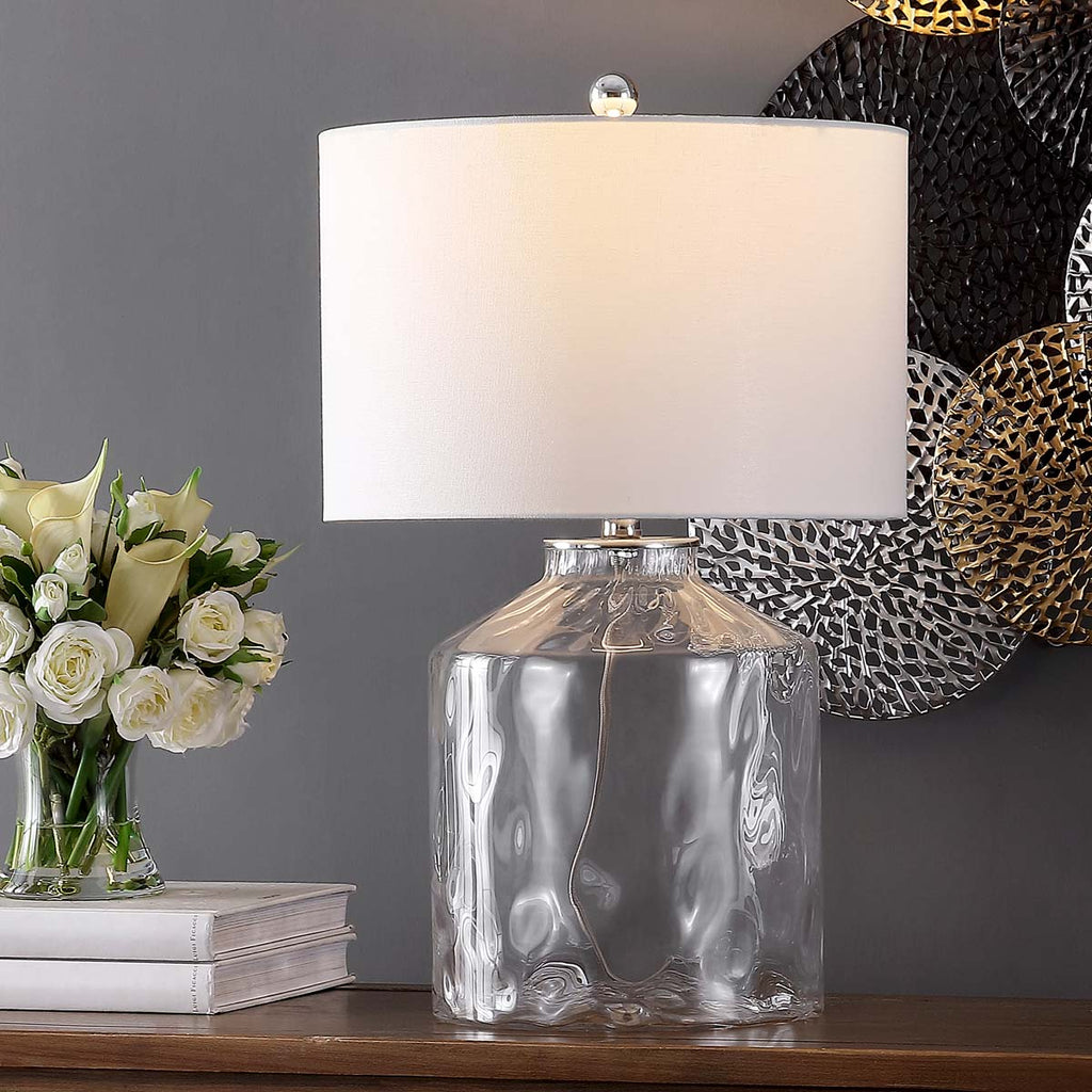 Julen Table Lamp  | Safavieh - TBL4384 - Clear/Silver Hardware