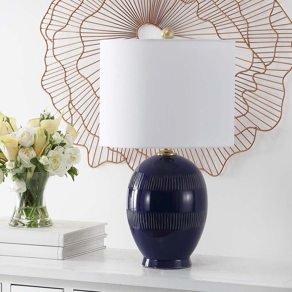 Liney Table Lamp  | Safavieh - TBL4395 - Blue Crackle