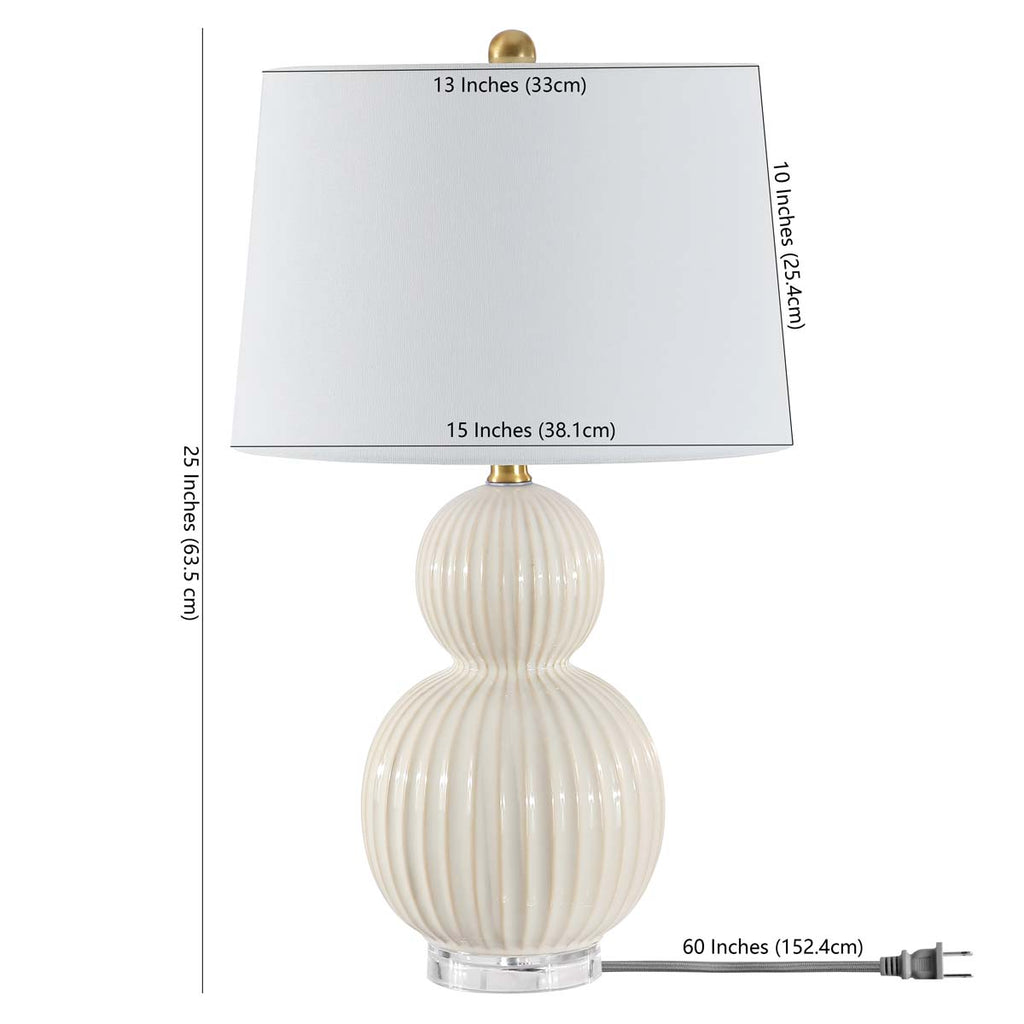 Zarre Table Lamp W/ Usb Port  | Safavieh - TBL4413 - Ivory