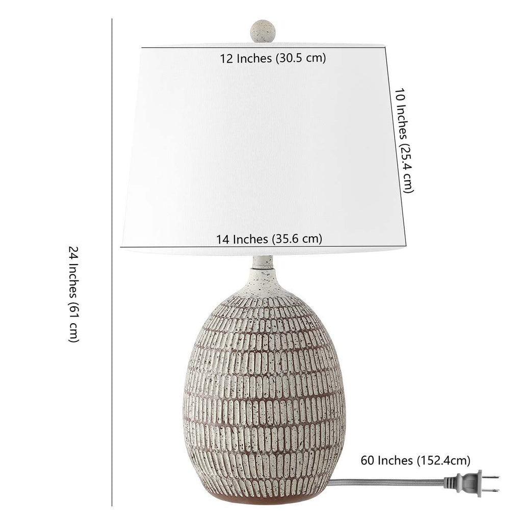 Dewlen Table Lamp  | Safavieh - TBL4421 - Brown / White