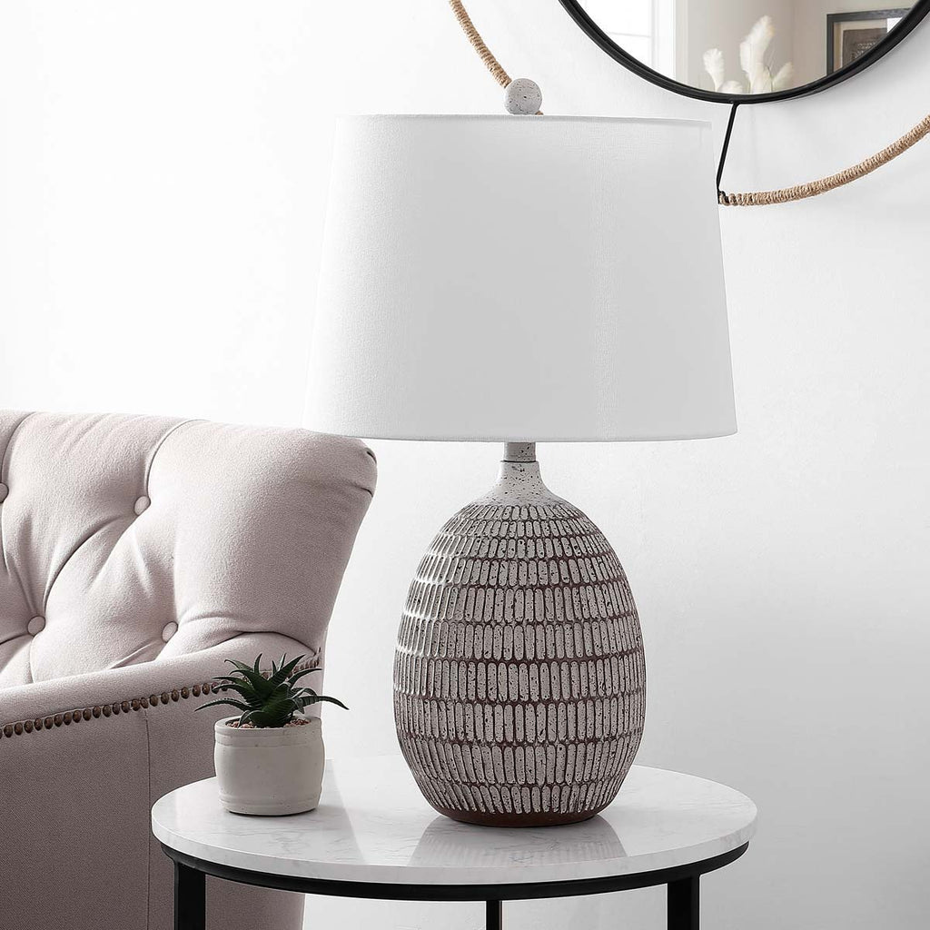 Dewlen Table Lamp  | Safavieh - TBL4421 - Brown / White