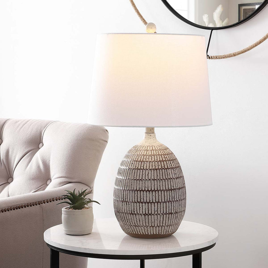 Dewlen Table Lamp  | Safavieh - TBL4421 - Brown / White