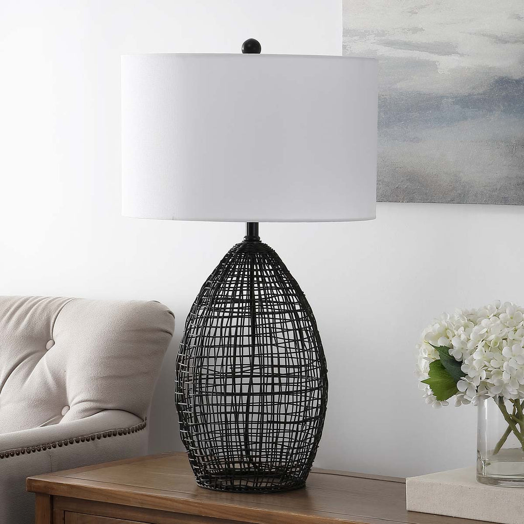 Edren Table Lamp  | Safavieh - TBL4442 - Black / White