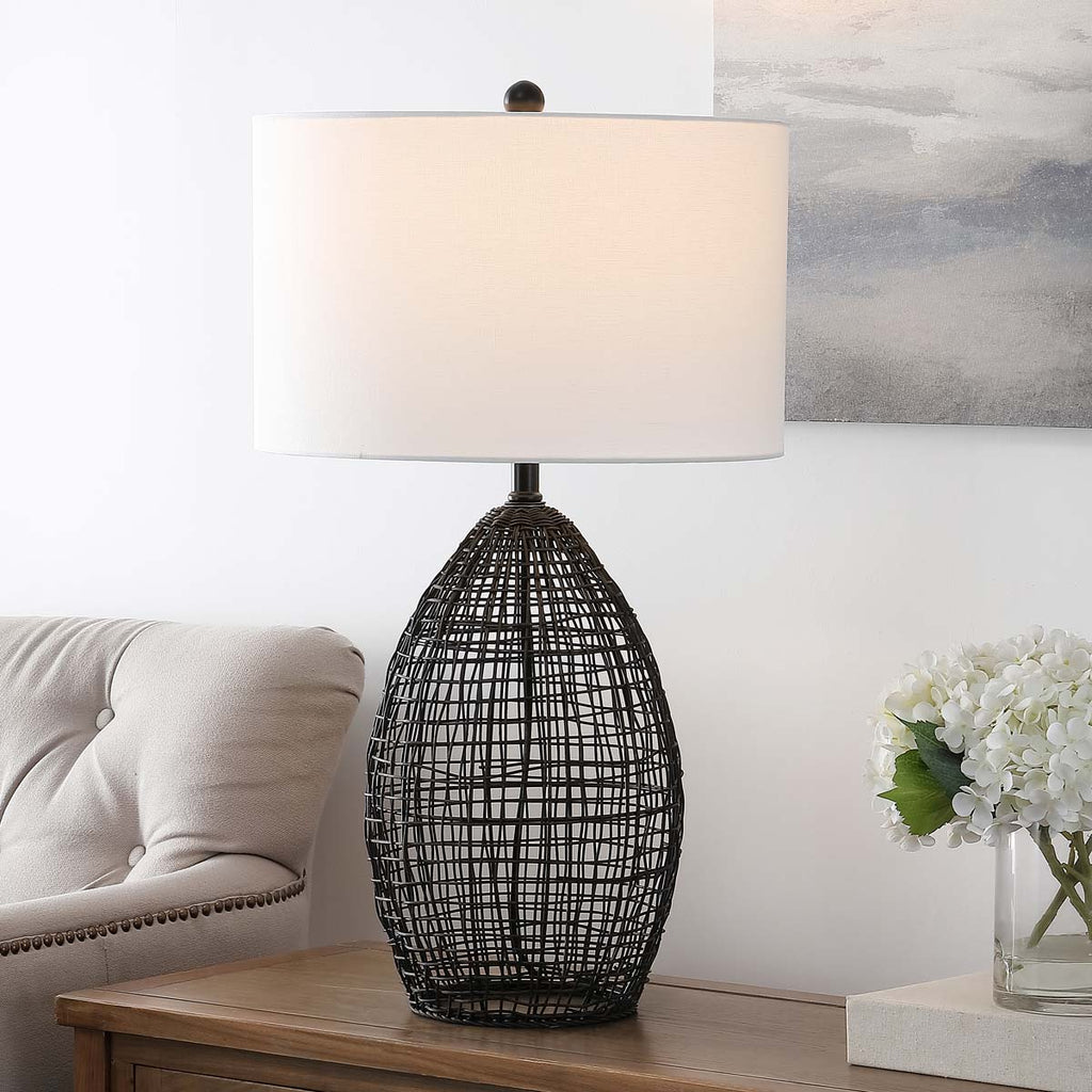 Edren Table Lamp  | Safavieh - TBL4442 - Black / White