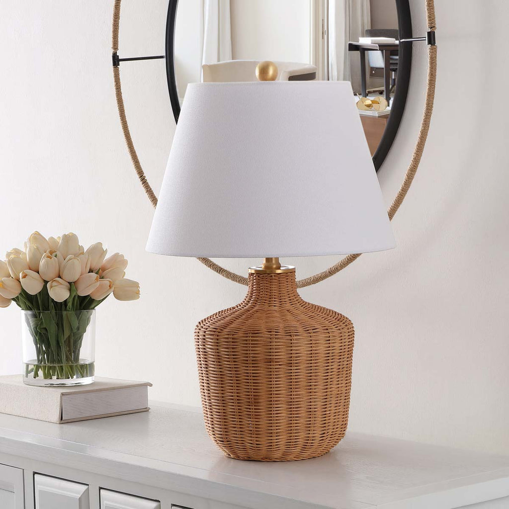 Saolia, 22 Inch, Rattan Table Lamp  | Safavieh - TBL4467 - Natural