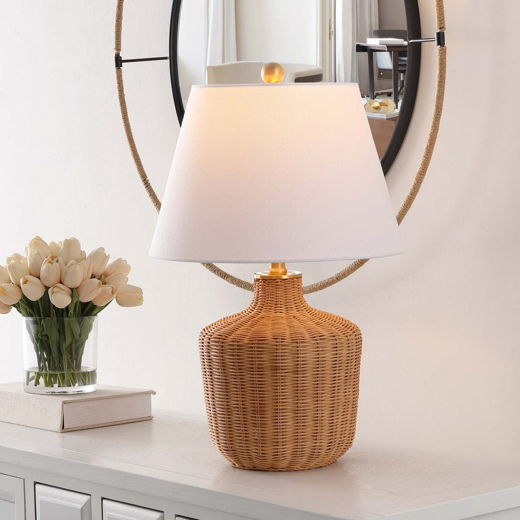 Saolia, 22 Inch, Rattan Table Lamp  | Safavieh - TBL4467 - Natural