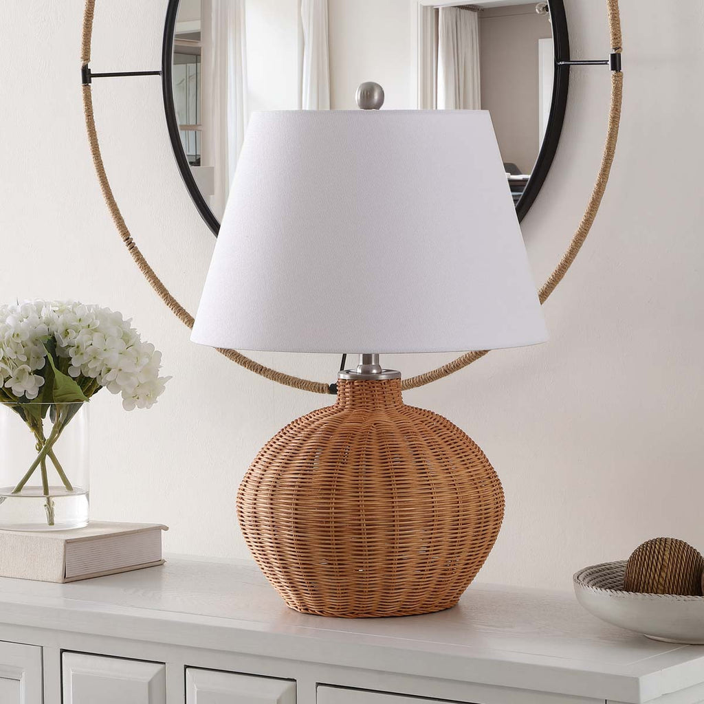 Juana, 22 Inch, Rattan Table Lamp  | Safavieh - TBL4468 - Natural