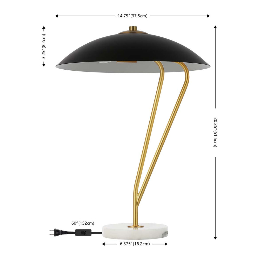 Suarez, 20.25 Inch, Table Lamp  | Safavieh - TBL4536 - Black / Brass