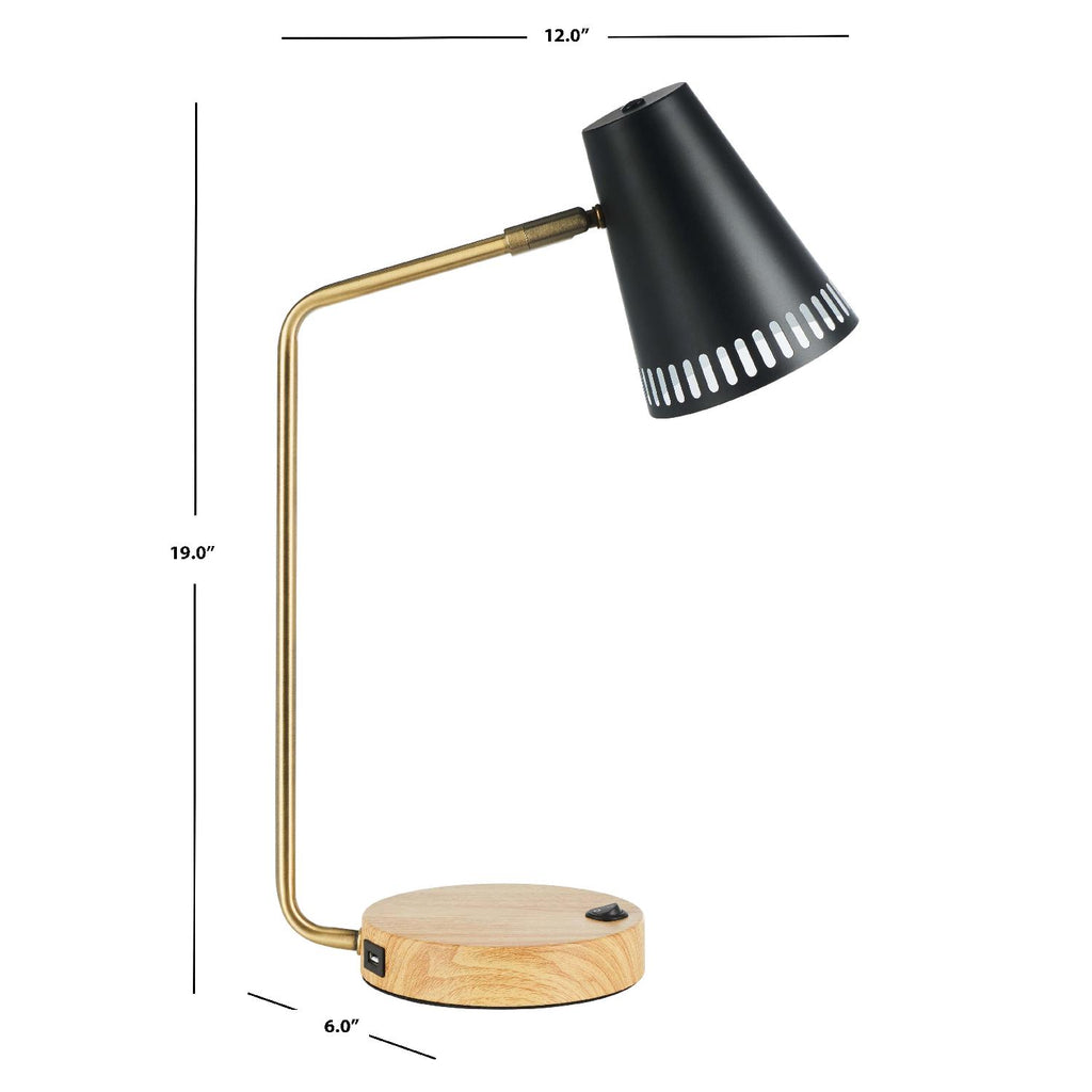 Veda Task Table Lamp | Safavieh - TBL7018 - Gold/Black