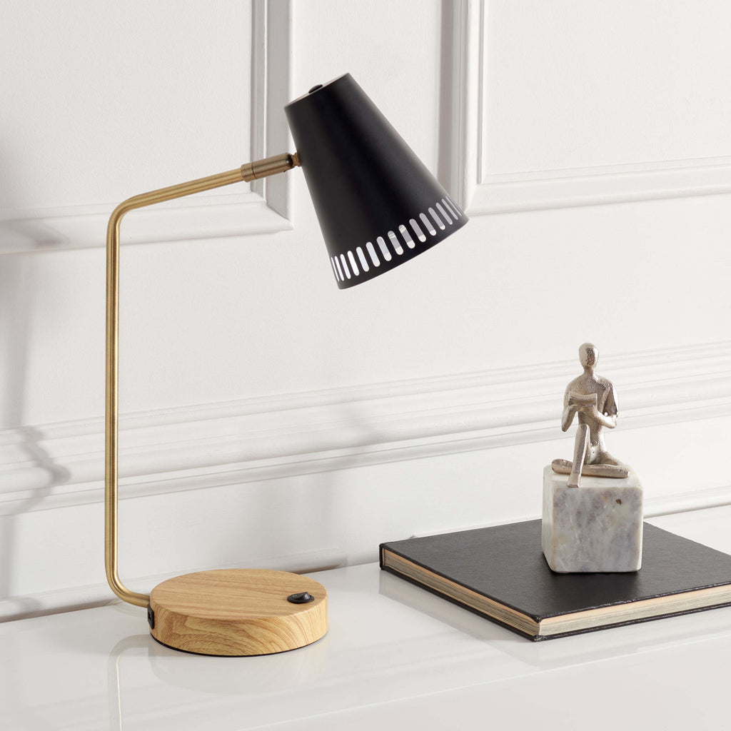 Veda Task Table Lamp | Safavieh - TBL7018 - Gold/Black