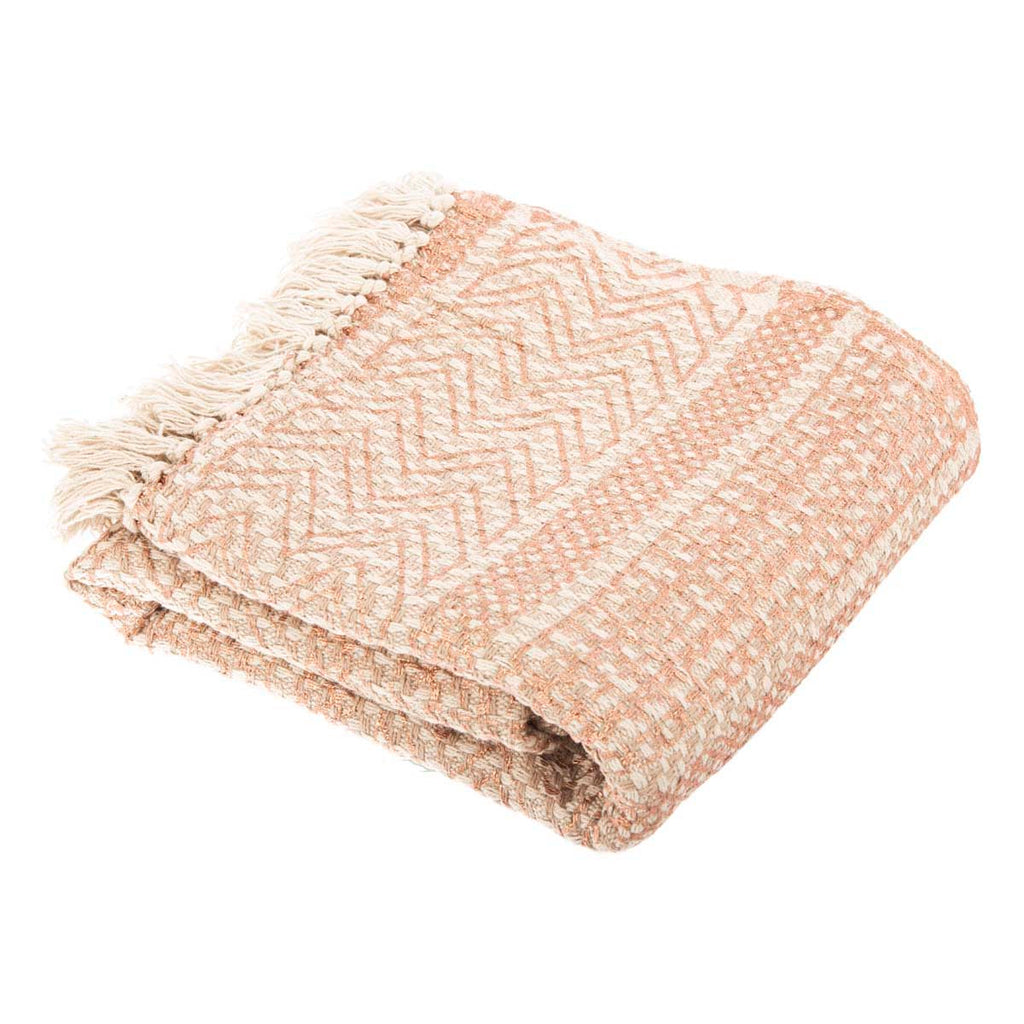 Safavieh Becks Fringe Throw - Beige/Copper