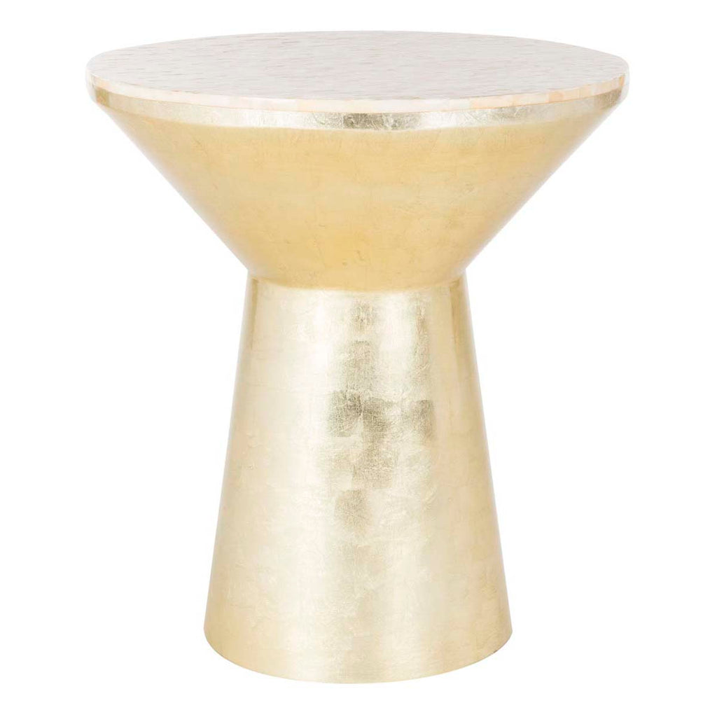 Safavieh Fae Mosaic Top Round Side Table - Pink Champagne / Gold